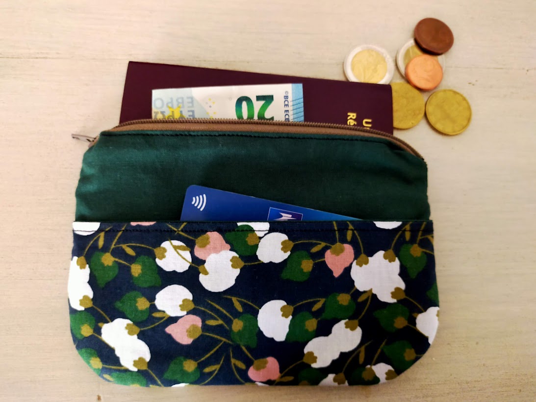 Porte monnaie /  porte cartes LAURA pour femme tissu fleur