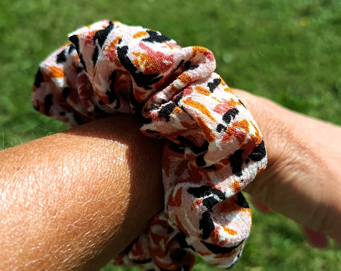 chouchou / scrunchy, cheveux, tissu coton