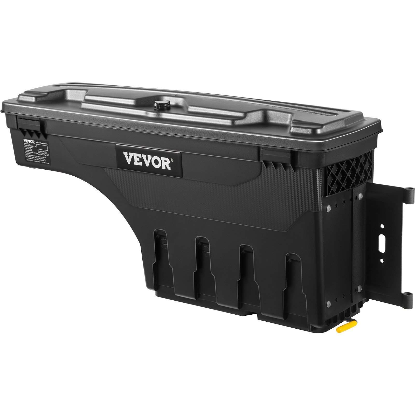VEVOR Truck Bed Storage Box, Lockable Swing Case with Password Padlock, 6.6 Gal/25 L ABS Wheel Well Tool Box, Waterproof and Durable, Compatible with Ford Super Duty 2017-2021, Passenger Side