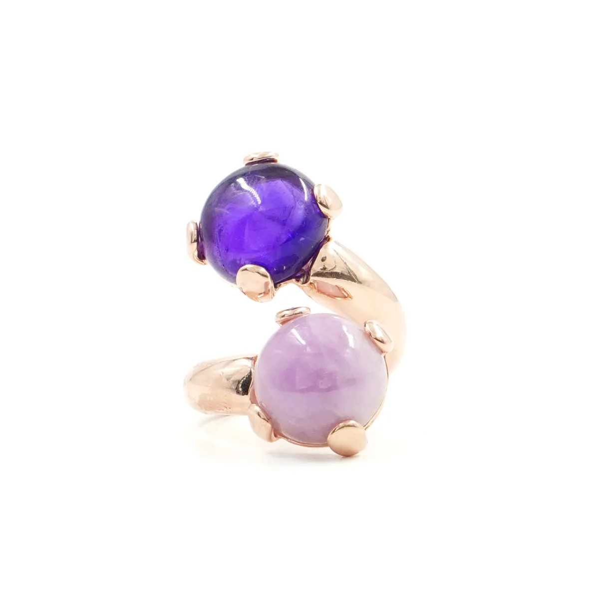 Anello in argento 925 con pietre (ametista e kunzite)