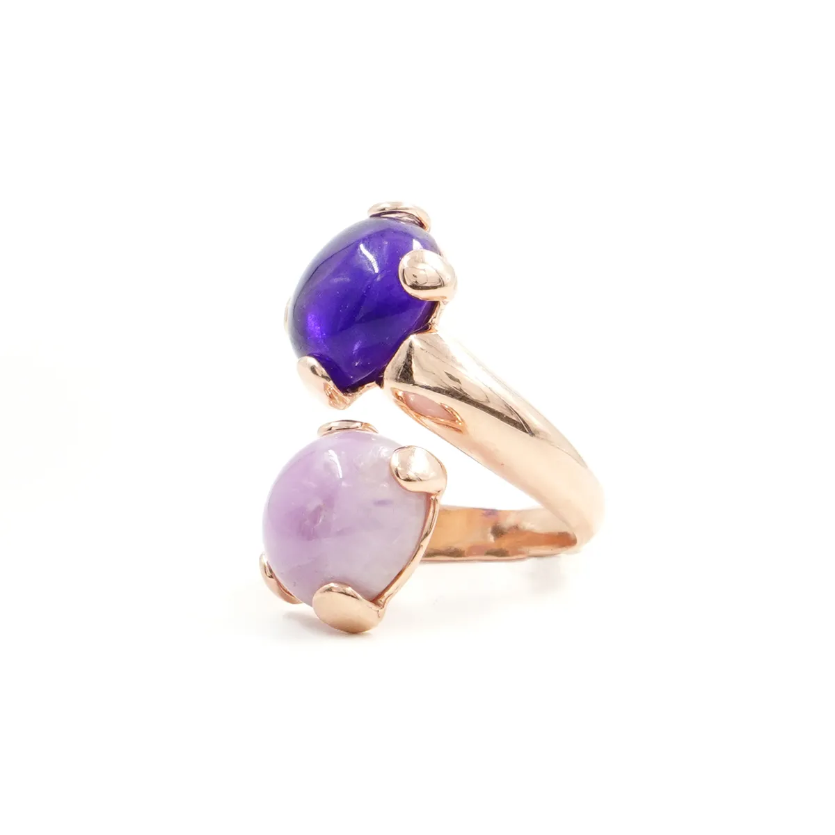 Anello in argento 925 con pietre (ametista e kunzite)