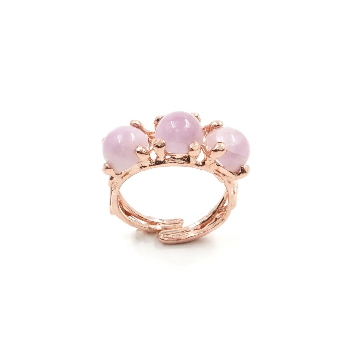 Anello Trilogy in argento 925 con Kunzite
