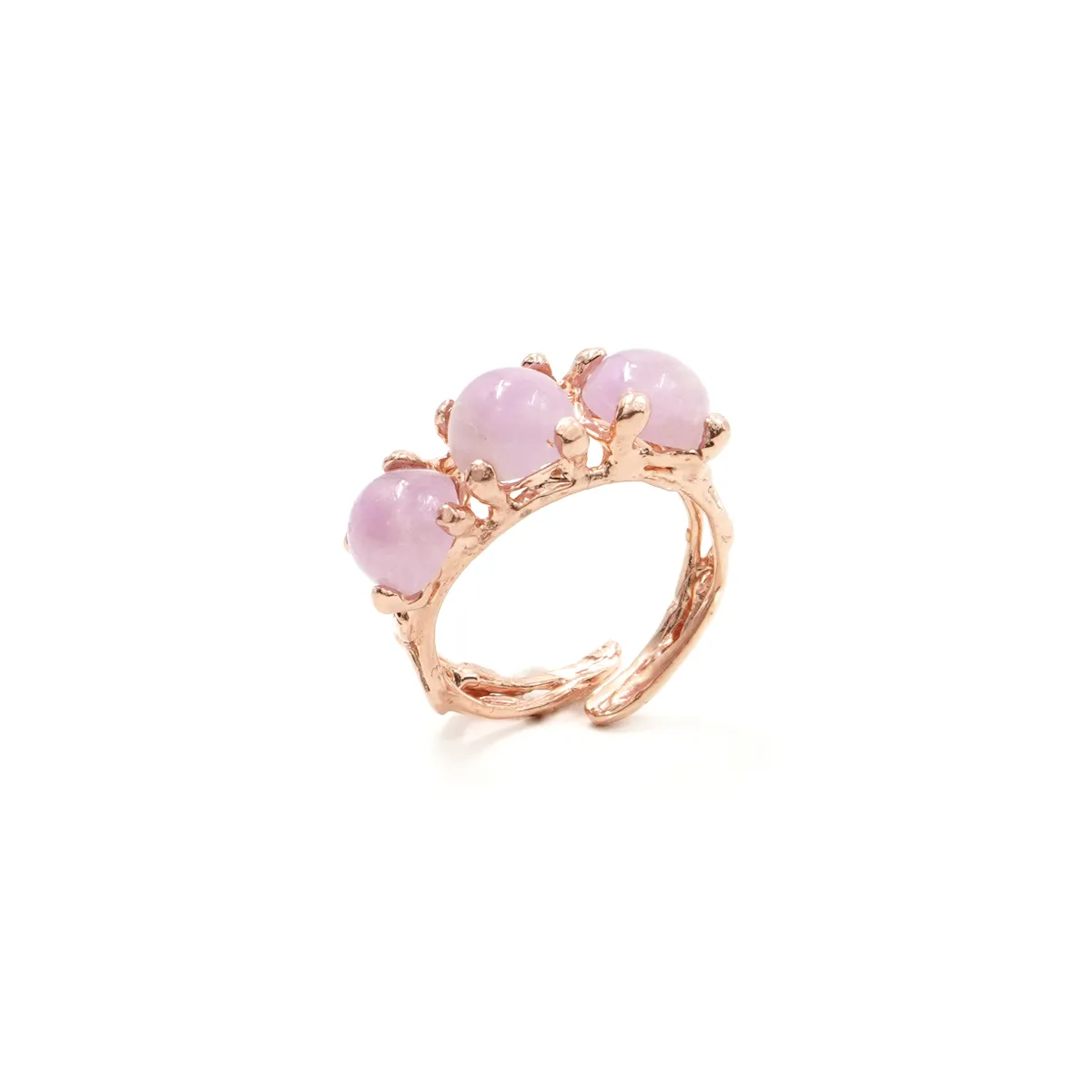 Anello Trilogy in argento 925 con Kunzite 
