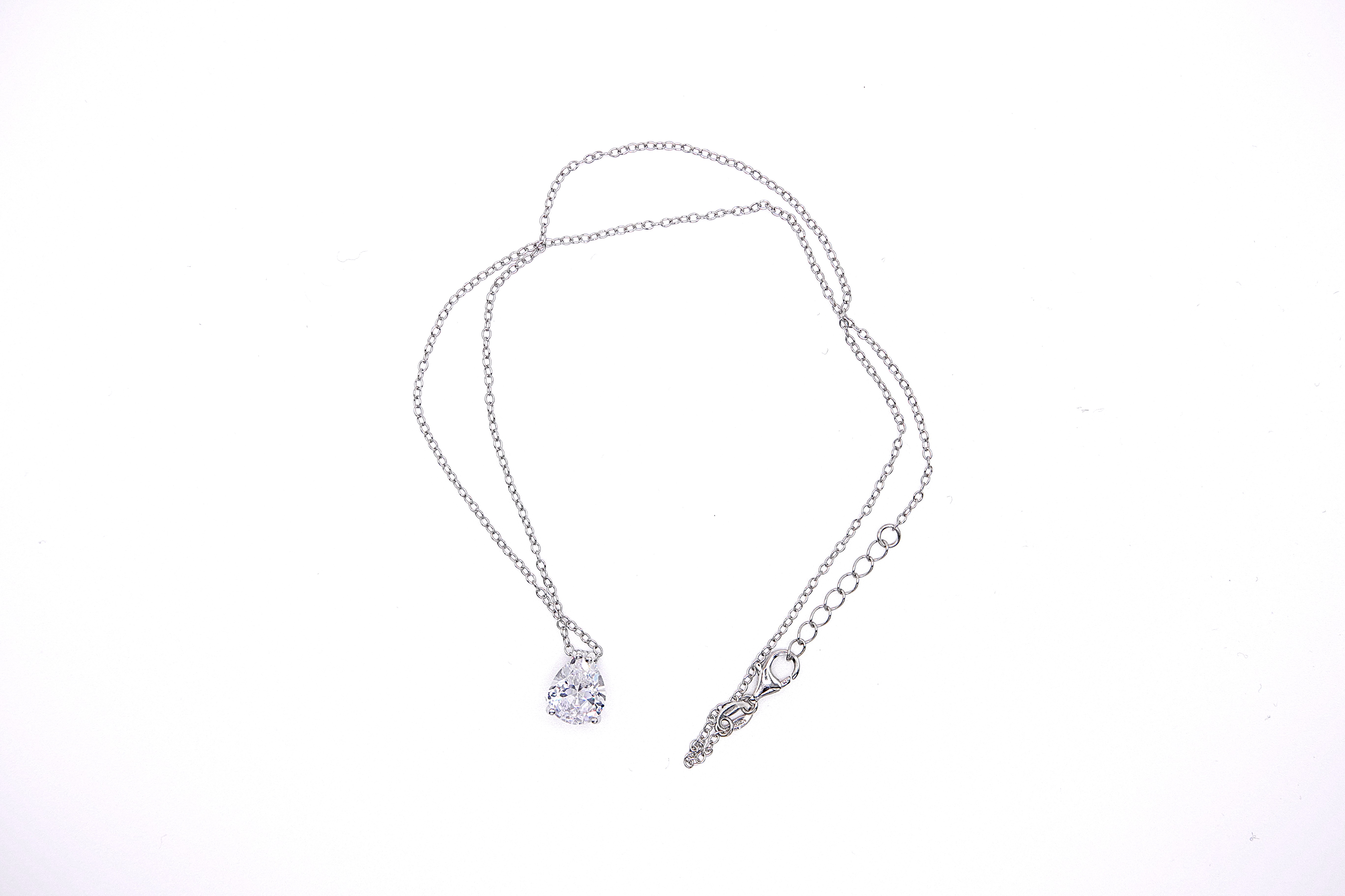 collana forzatina con goccia in argento 925 con zircone