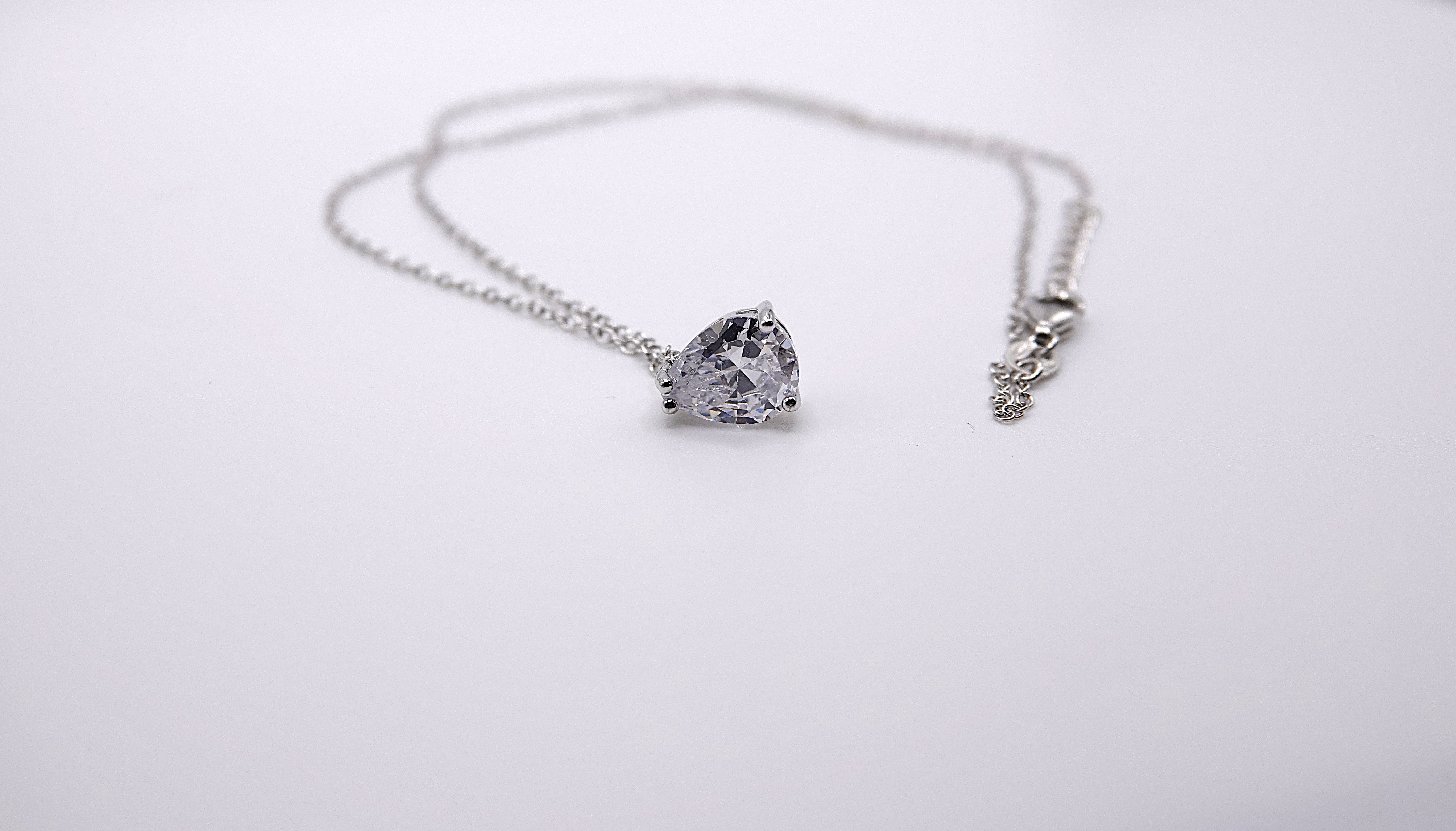 collana forzatina con goccia in argento 925 con zircone