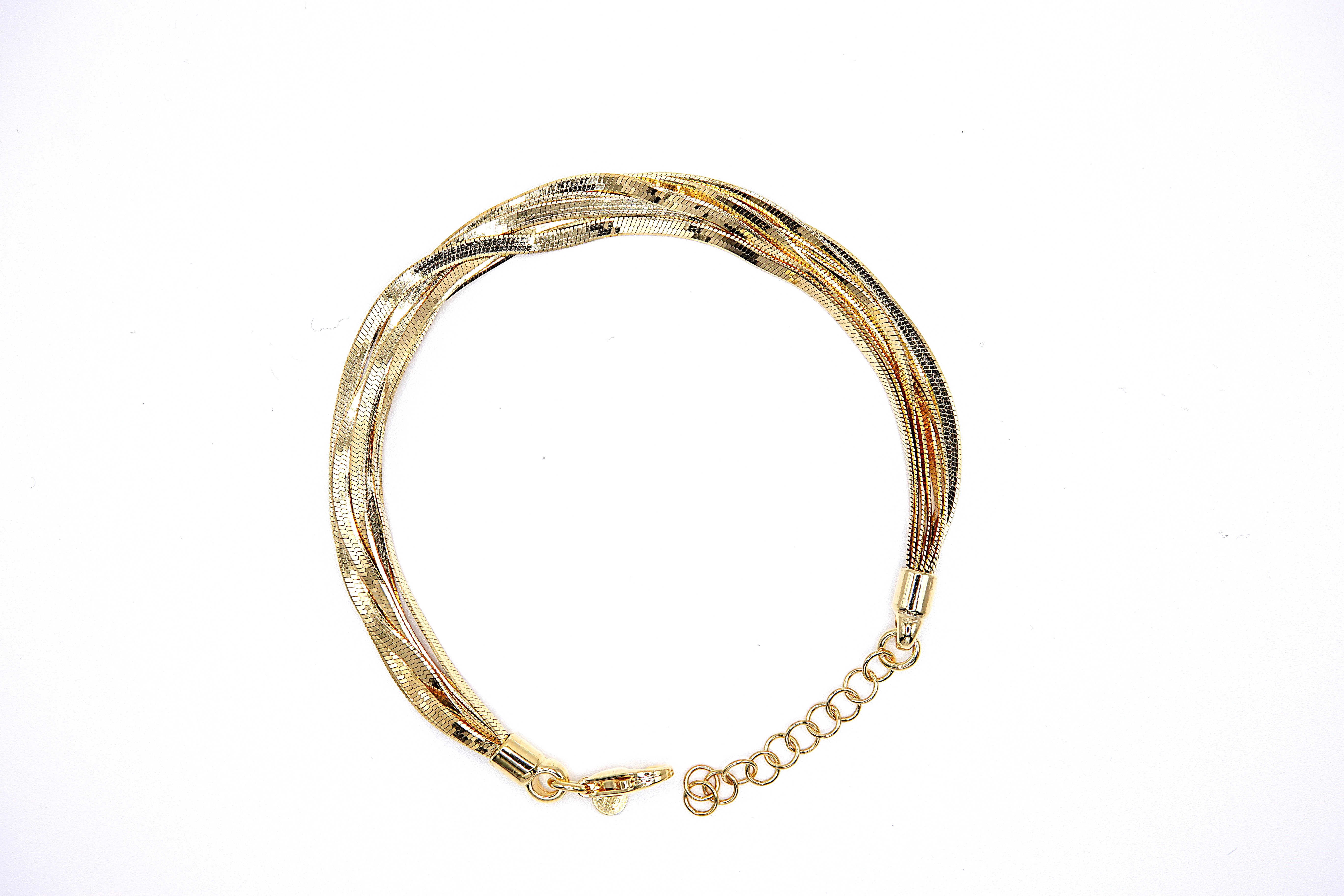 bracciale multifilo in argento 925 dorato