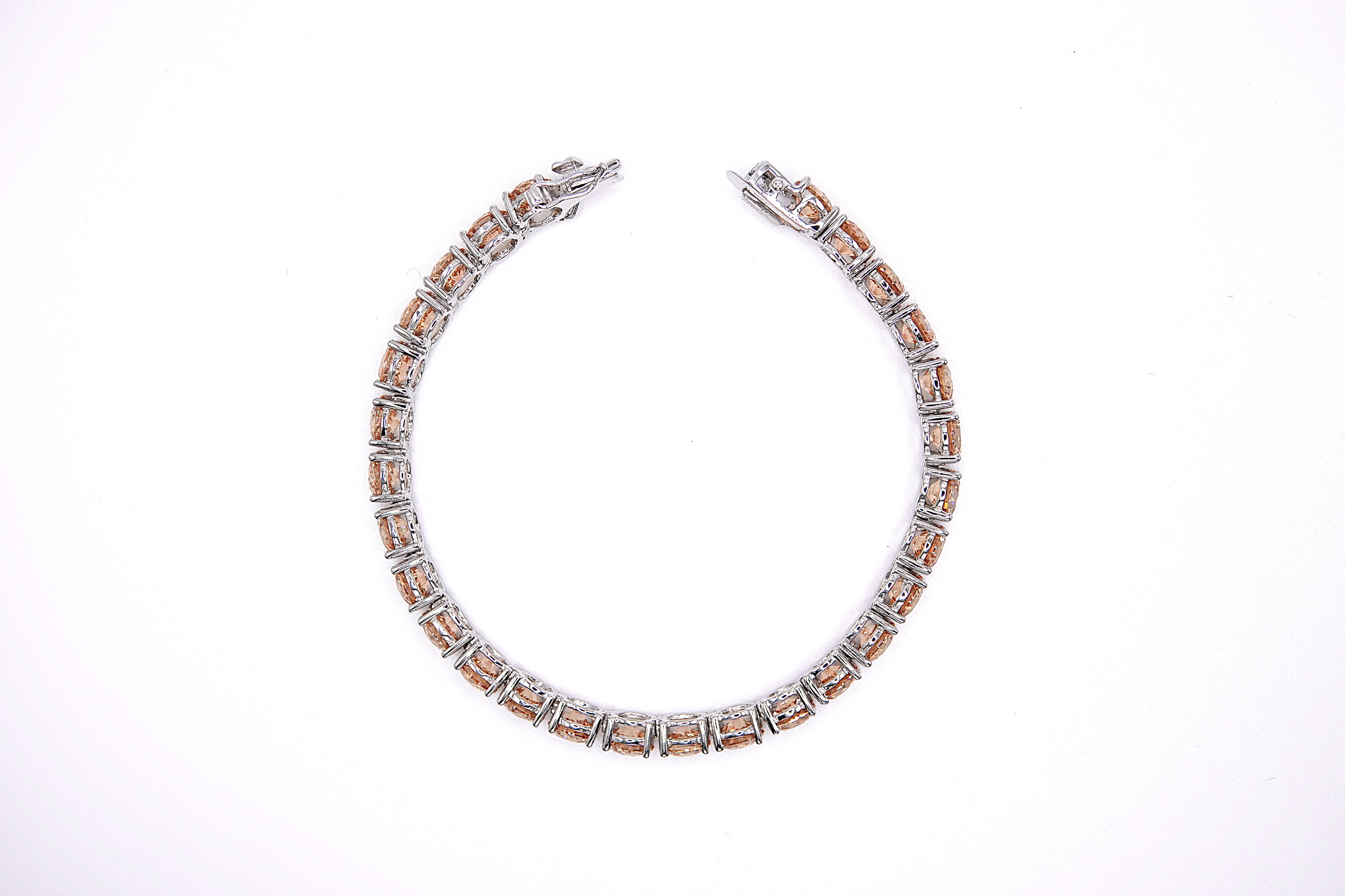 bracciale tennis  6 mm in argento rodiato con zirconi champagne