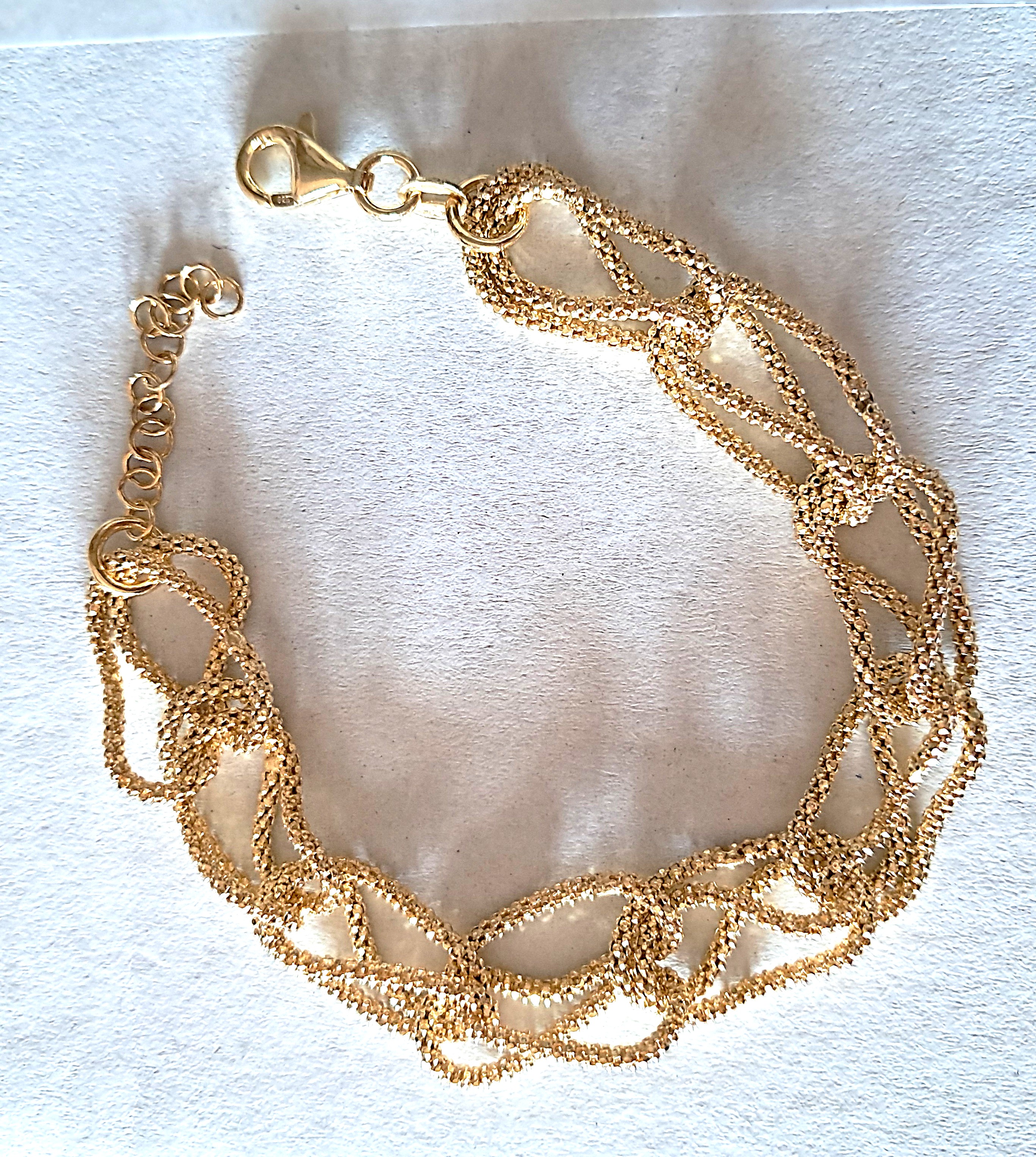 bracciale pop corn a catena in argento 925