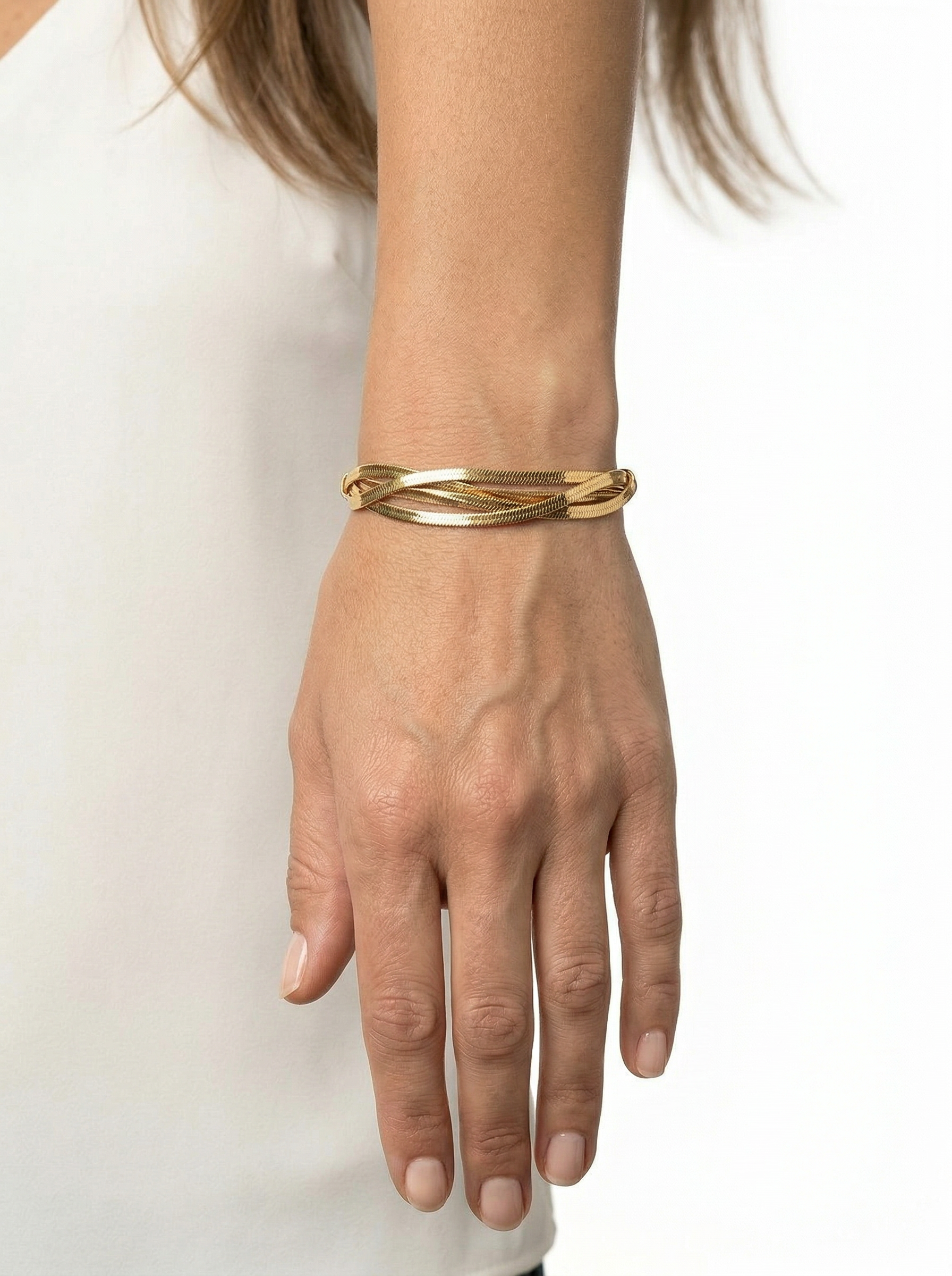 bracciale multifilo in argento 925 dorato