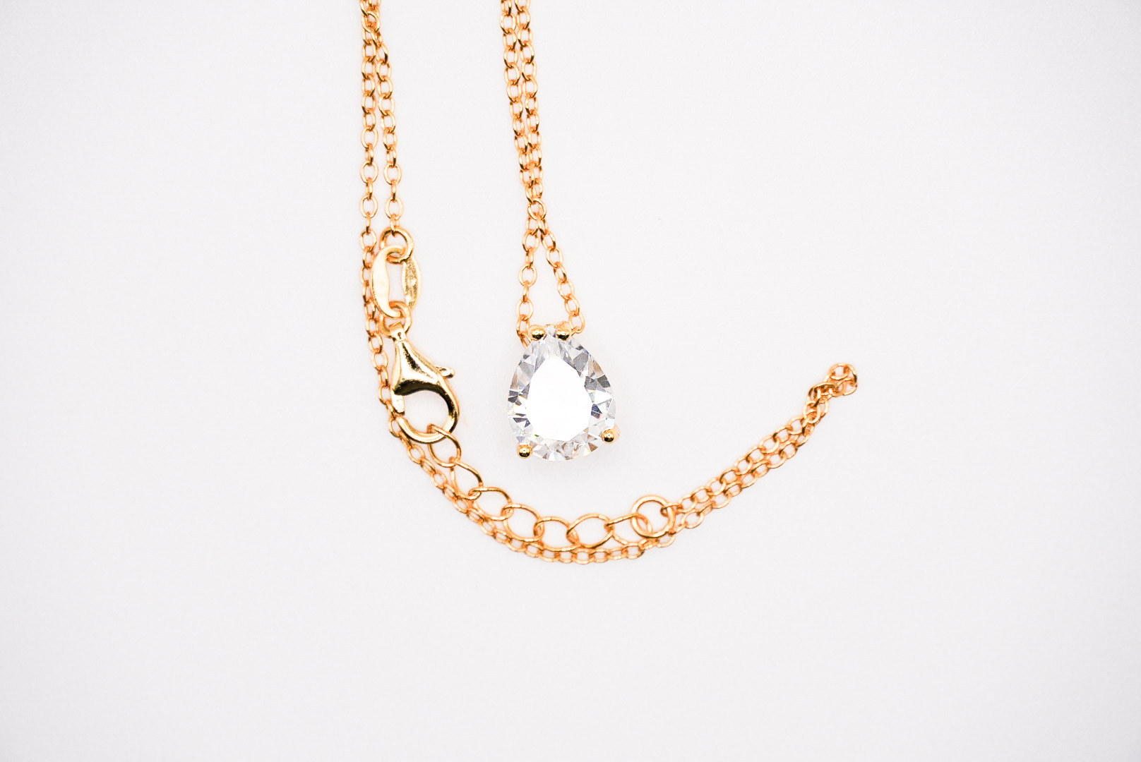 collana forzatina con goccia in argento 925 con zircone