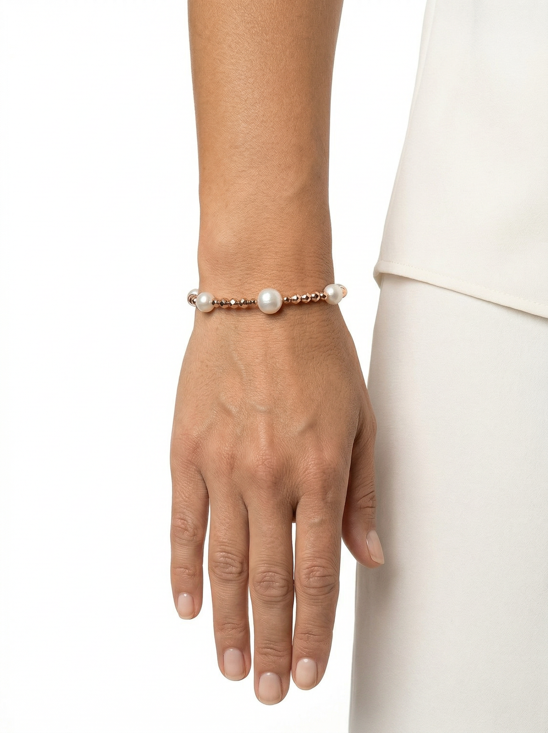 Bracciale  in argento 925 con ematite e perle