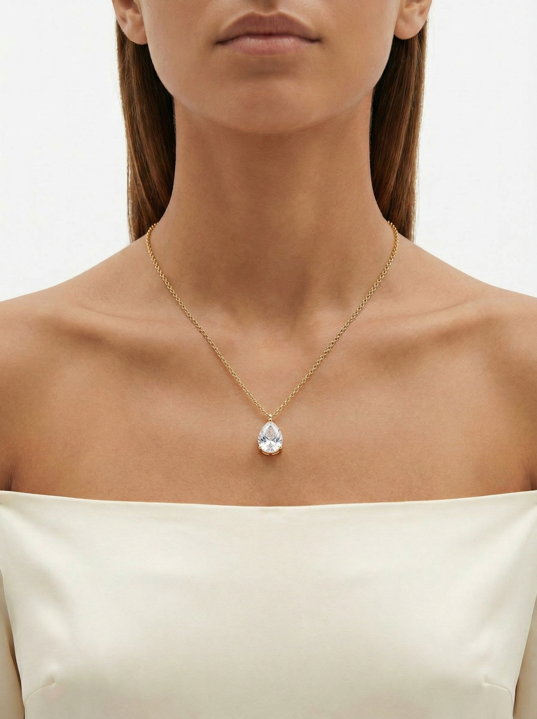 collana forzatina con goccia in argento 925 con zircone