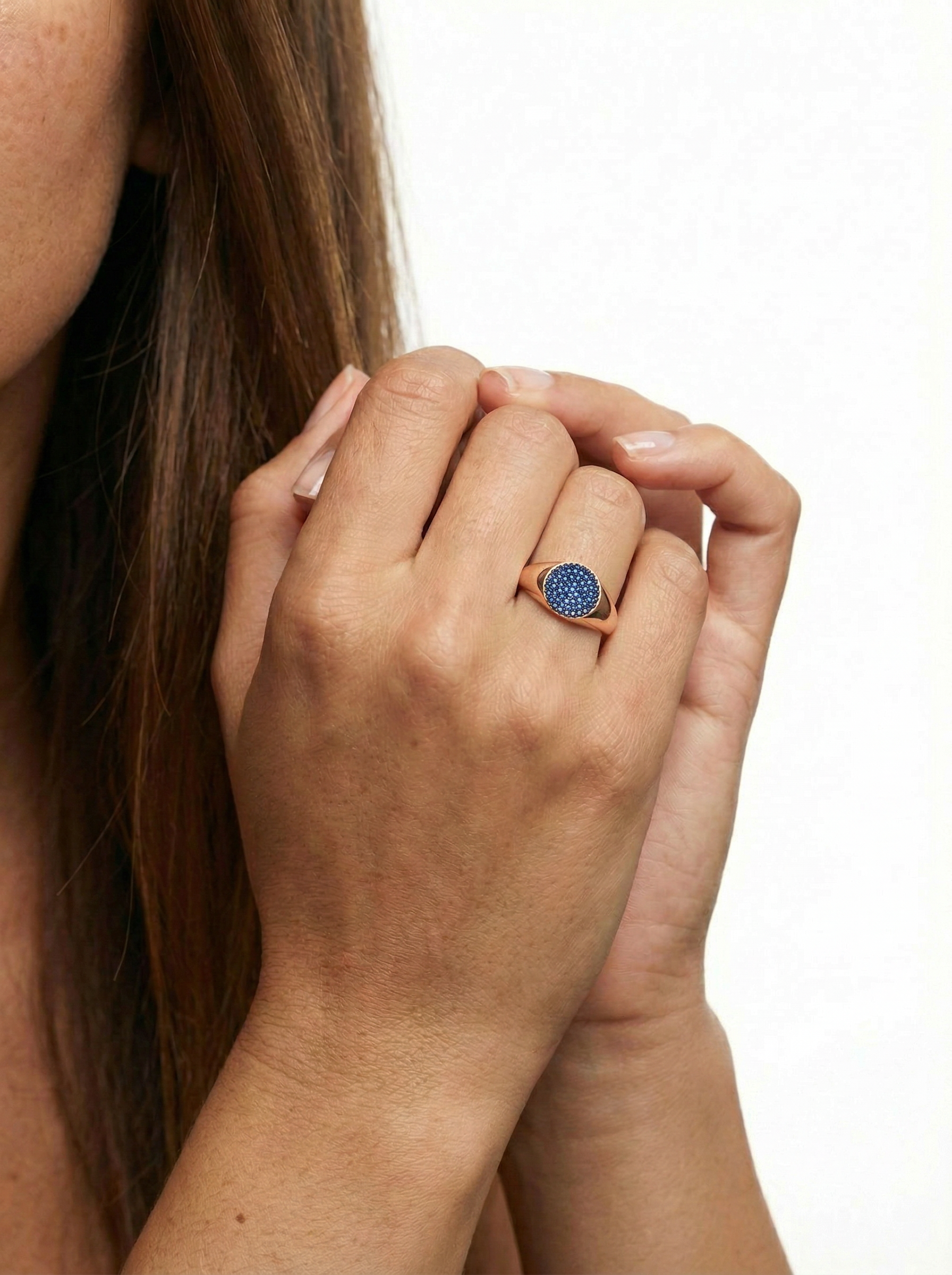 Anello in argento 925 con zirconi blu 