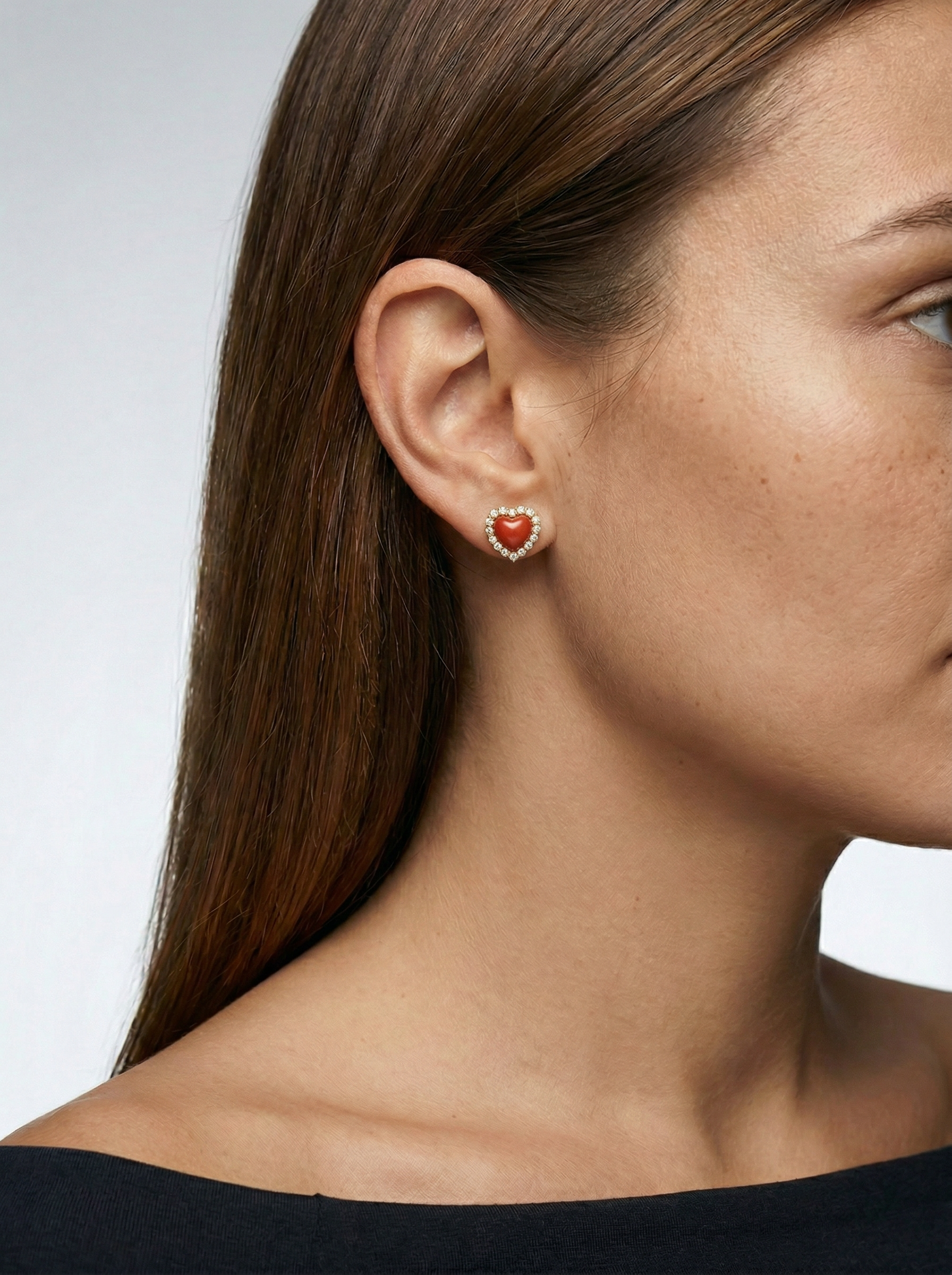 Orecchini di corallo a cuore