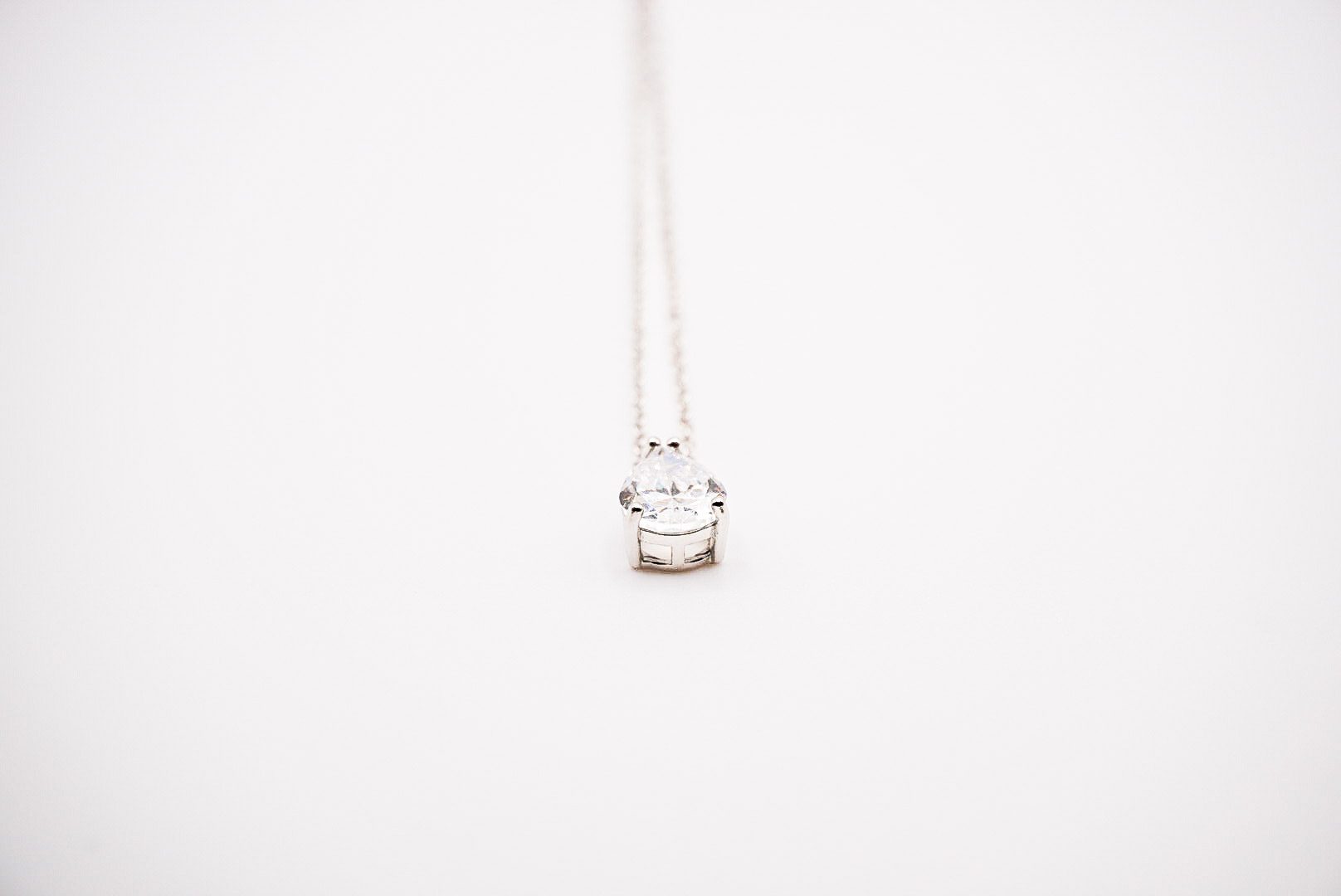 collana forzatina con goccia in argento 925 con zircone