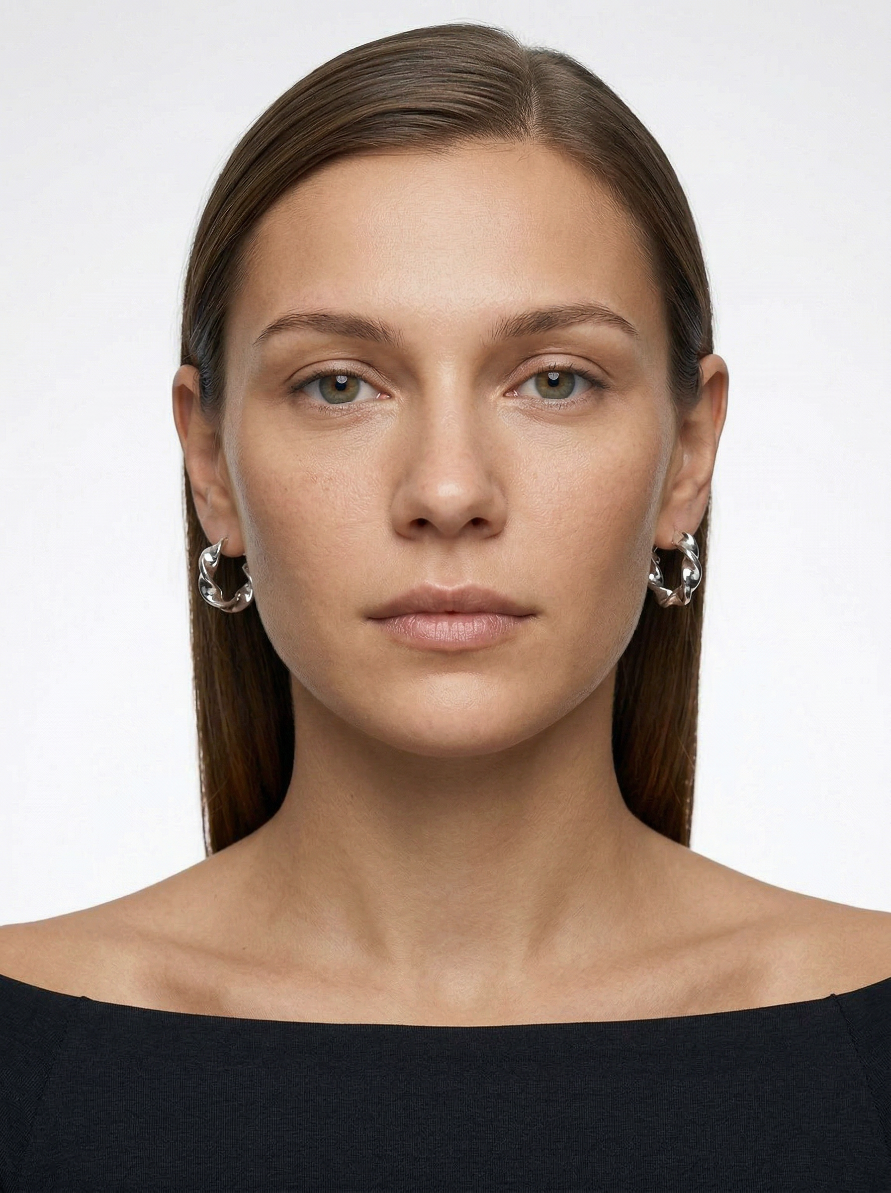 orecchini a cerchio a canna torchon degrade mm 9 in argento 925