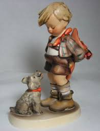 Porcelain Boy and Dog Figurine