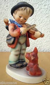 Ceramic Figurine of Boy with Violin and Dog