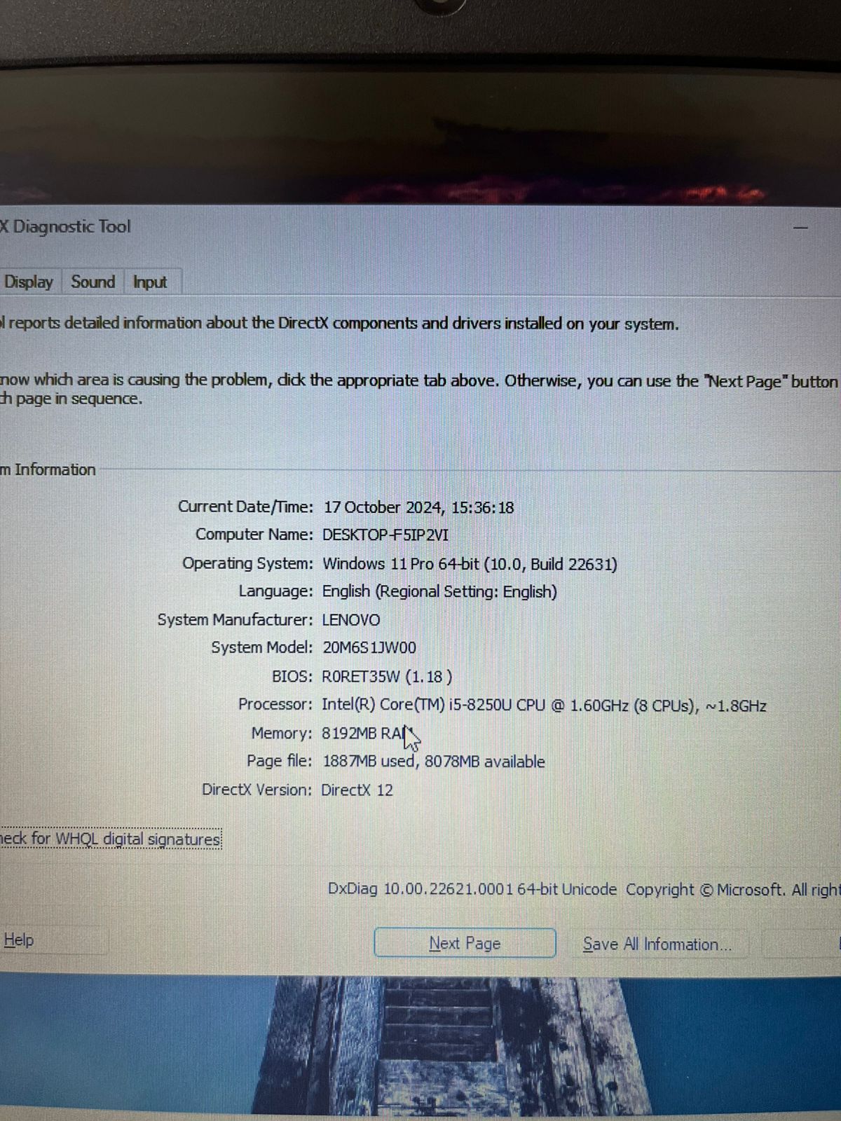 Lenovo Thinkpad L380 Core i5 gen 8 Ram 8gb SSD 256Gb windows 11