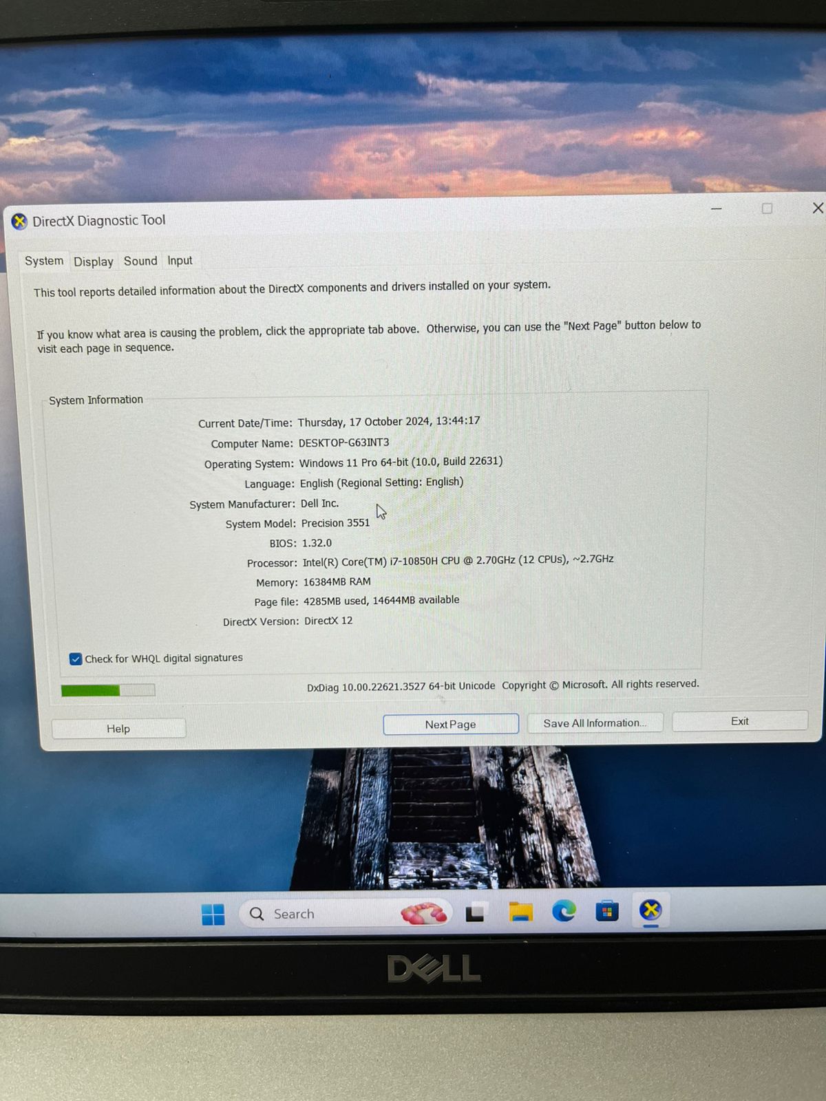 Dell Presision 3551 Core i7 Gen 10 Ram 16gb SSD NVMe 512gb