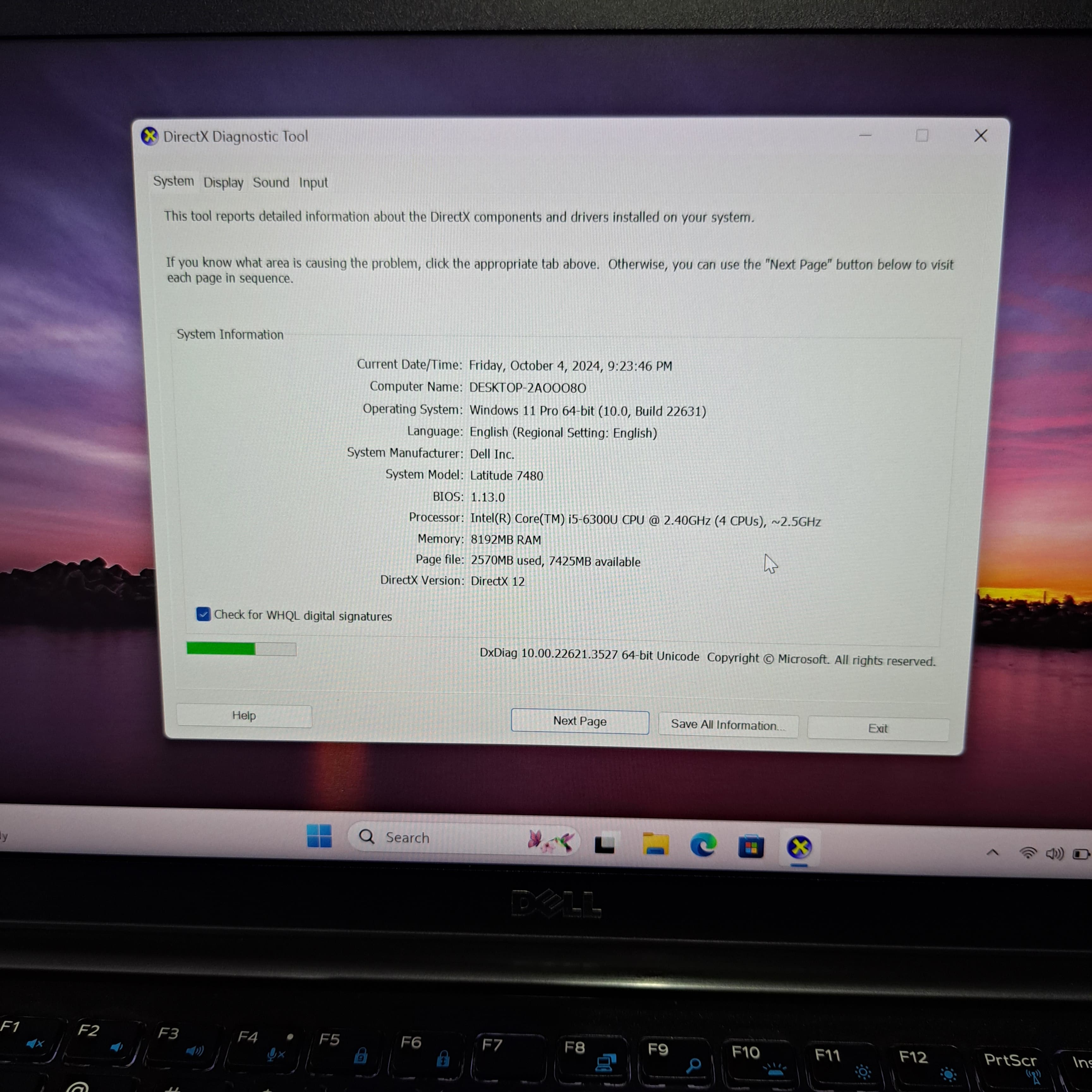 Dell 7480  Core i5 gen 6  Ram 8gb  SSD 256Gb    Windows 11  Office 2021