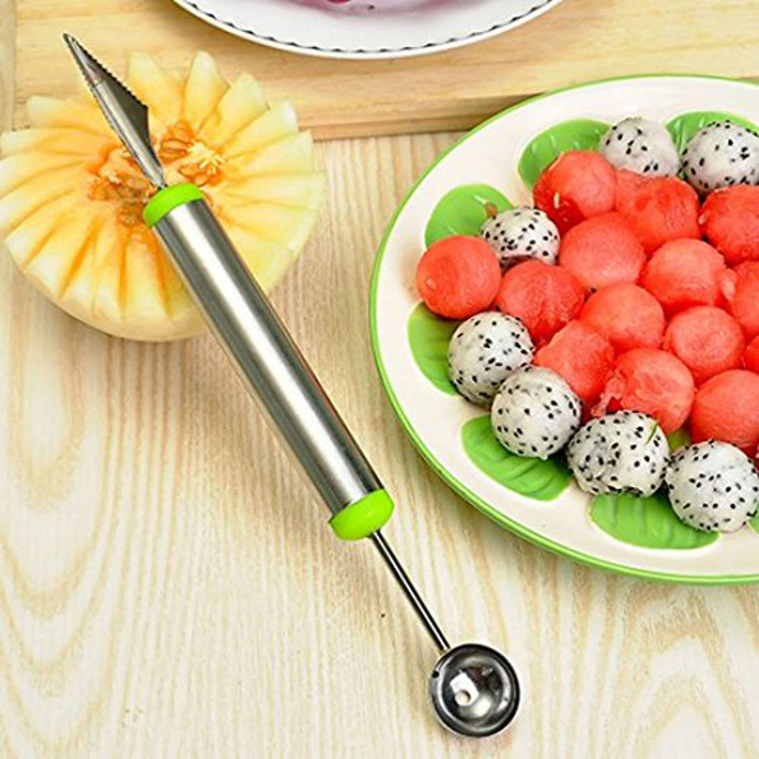 2 in 1Stainless Steel Melon Baller and Knife Set