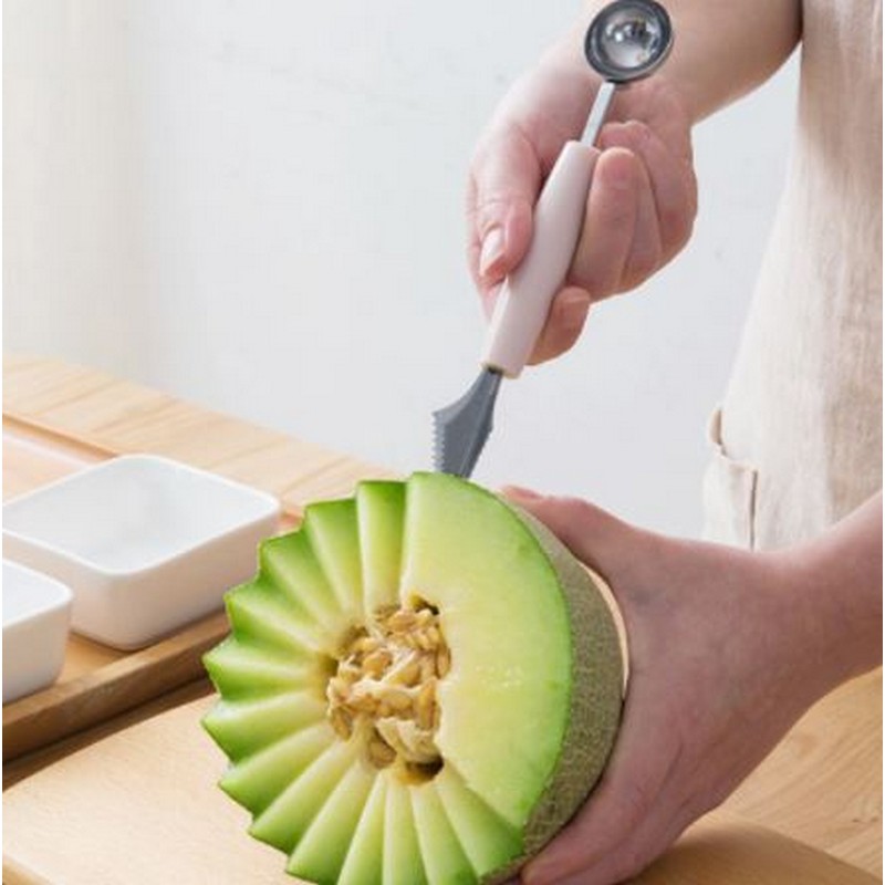 2 in 1Stainless Steel Melon Baller and Knife Set