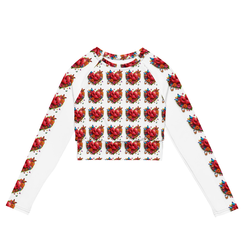 Recycled long-sleeve crop top