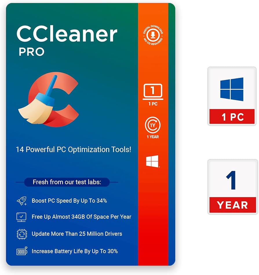 CCleaner PRO 1 Year Licence Key 1 Device