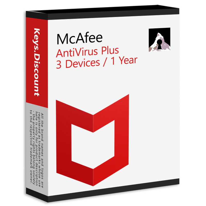 McAfee AntiVirus Plus 1 Year 3 PC's Licence Key