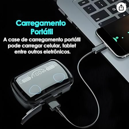 Fone De Ouvido Bluetooth M10 TWS Com Tela De LED Sem Fio