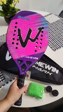 Raquete Tênis de Praia Fibra de Carbono 3K Para Homens e MulheresPara Homens e Mulheres Camewin Shark Pink