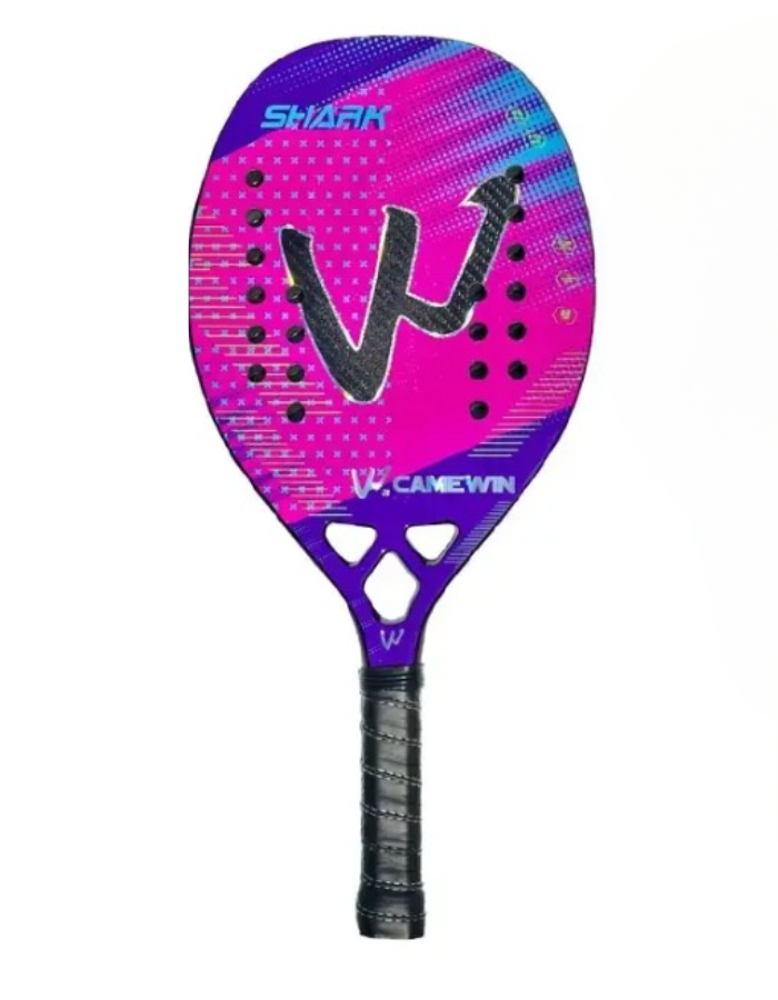 Raquete Tênis de Praia Fibra de Carbono 3K Para Homens e MulheresPara Homens e Mulheres Camewin Shark Pink