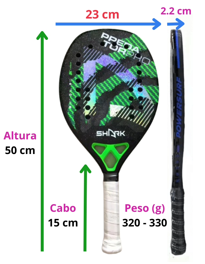 Shark Predator 2022 Raquete Beach Tennis Andre Baran Collection Cor Verde