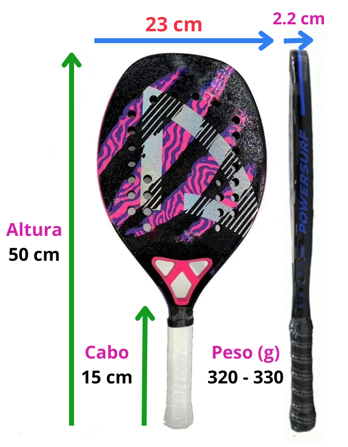Shark Predator 2022 Raquete Beach Tennis Andre Baran Collection Cor Rosa
