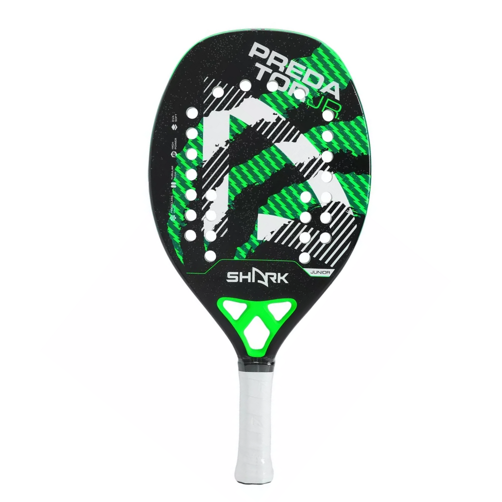 Raquete Beach Tennis Shark Predator 2024 Jr - Verde - INFANTIL