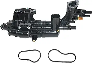 Thermostat Housing Assembly Compatible with 2012-2017 Hyundai Azera 2014-2016 Kia Cadenza 3.3L Replace# 256203CAA0 25620-3CAA0 902-5914 25600-3CAE0 25621-3CAA0 25622-3CAA0
