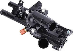 Coolant Thermostat Housing Assembly, 256002G010 256002G000 Coolant Water Outlet Thermostat Housing Compatible with Kia for Forte Koup for Forte 2010 2.0L 2.4