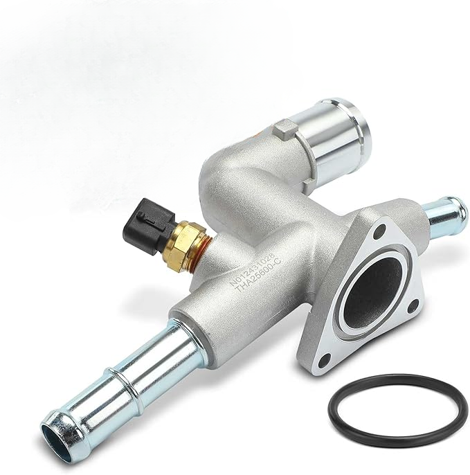 A-Premium Engine Coolant Thermostat Housing Assembly with Sensor Compatible with Kia Soul 2020-2021, Seltos 2021, 2.0L, Replaces for 256002E100