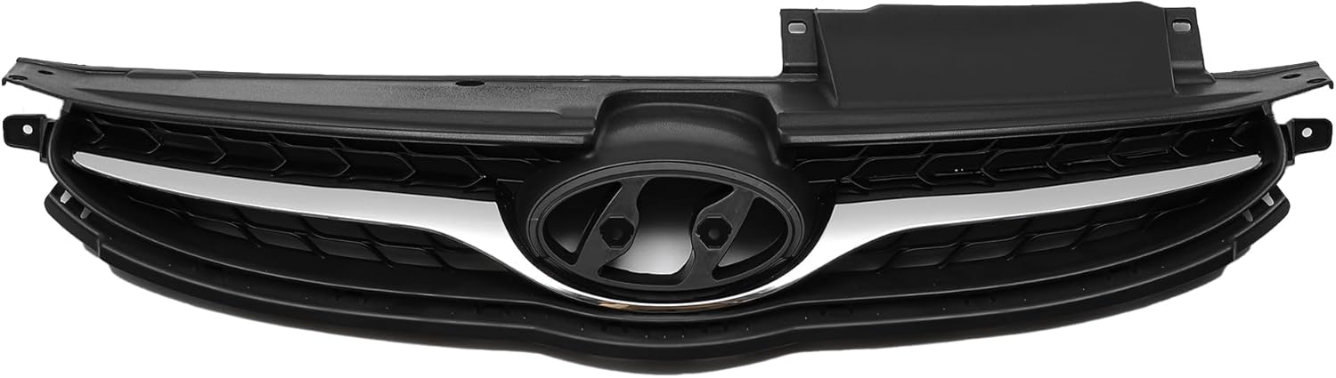 X AUTOHAUX No.86350-3X000 Front Upper Hood Bumper Grille Grill for Hyundai Elantra 2011 2012 2013 Front Upper Bumper Kidney Grille Grill Black Chrome Silver Tone