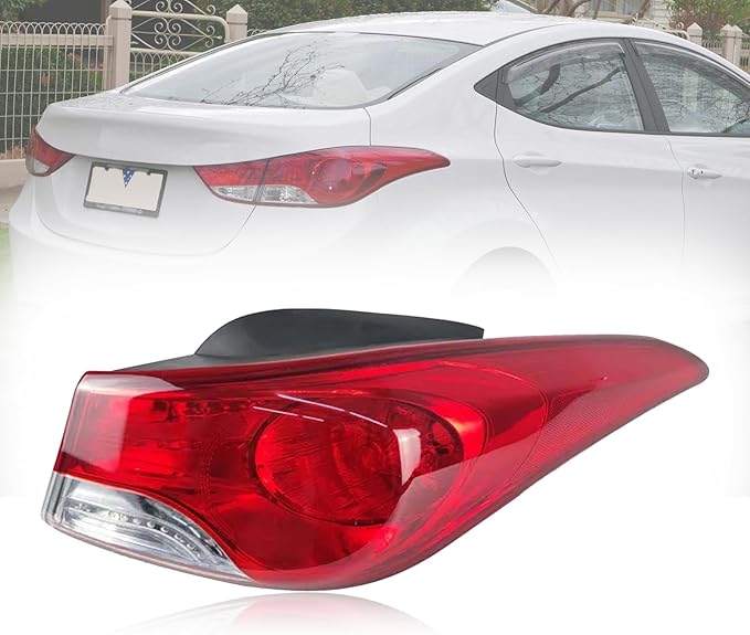 MACIMAI Rear Outside Tail Light for Hyundai Elantra 2012 2013 2014 2015 with Bulb Passenger Right