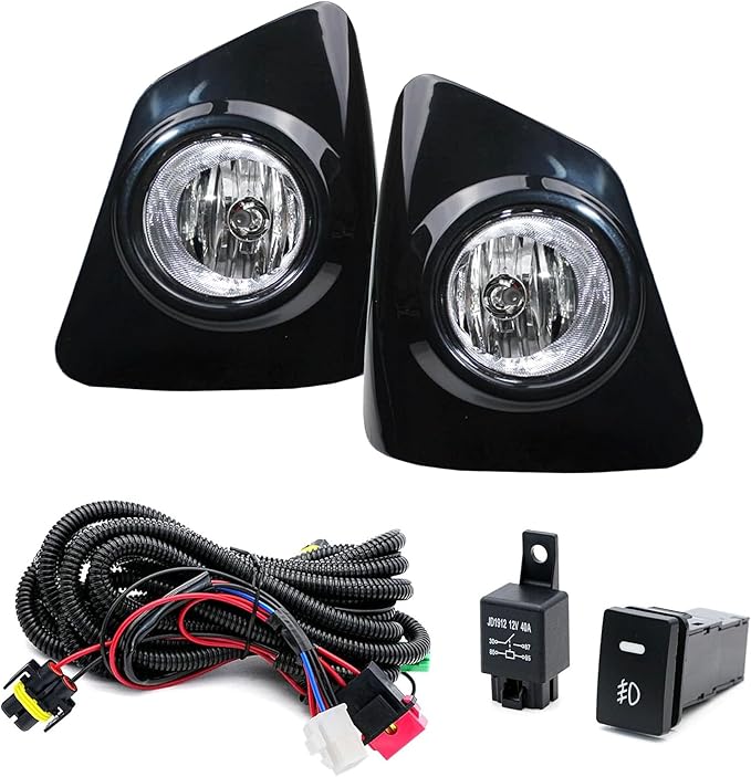 Fog Lights Assembly Compatible For 2014 2015 2016 Toyota Corolla S SE | Front Bumper Fog Light Driving Lamps w/H16 Bulb/Switch/Clear Lens | 8148202470, 8148102480