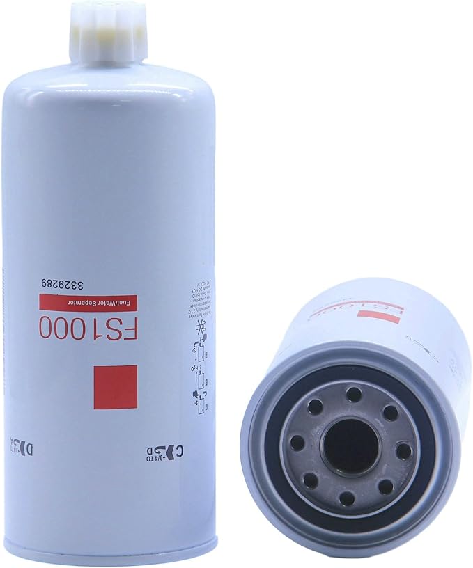 FS1000 Water Separator Fuel Filter Replaces 256-8753, 3329289, P551000, 4377880, 2568753, 33439, 33783, 15587139, 25011689 Compatible with Cummins Engines