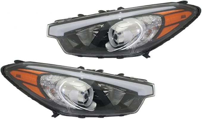 For Kia Forte Headlight Assembly 2014 2015 2016 Pair Driver and Passenger Side Sedan DOT Certified | KI2502170 | KI2503170 | 92101-A7200 | 92102-A7200