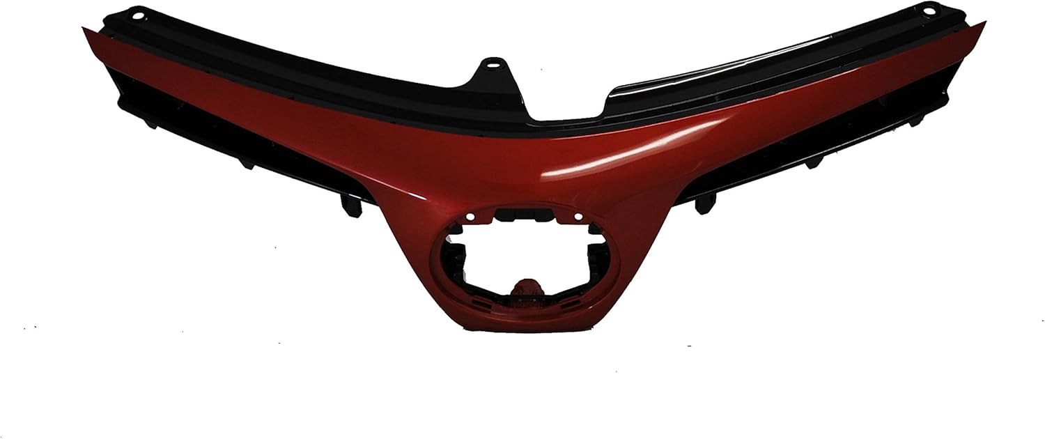 Front Upper Bumper Grill Aftermarket Grille 53105-02010-D1 Compatible with 2017 2018 2019 Corolla SE XSE Sedan | Barcelona Red ABS | by AutoModed