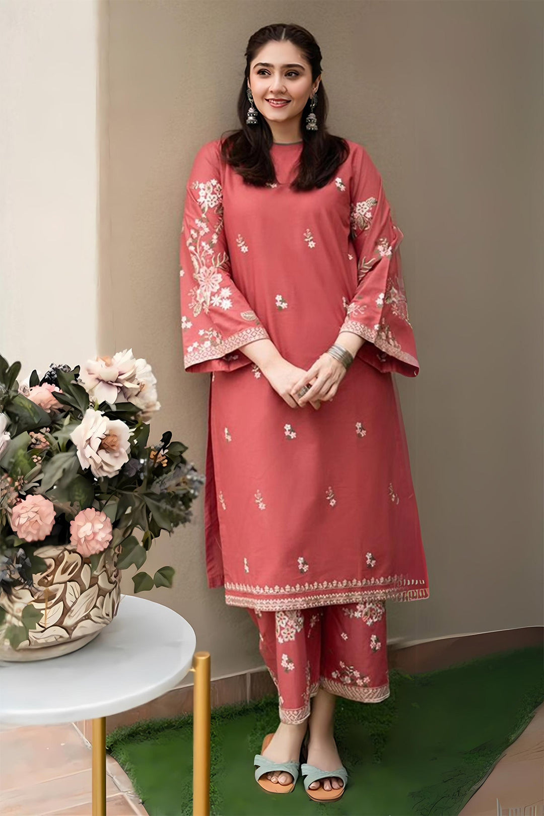  Blush Pink Embroidered 2-Piece – Eid Festive Collection 2025