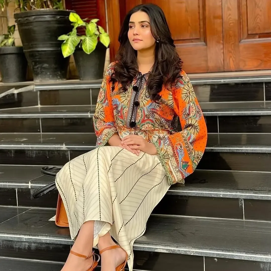 Hira Co Ord Set Digital Printed 2pc - Eid Collection - Tyba Clothing 