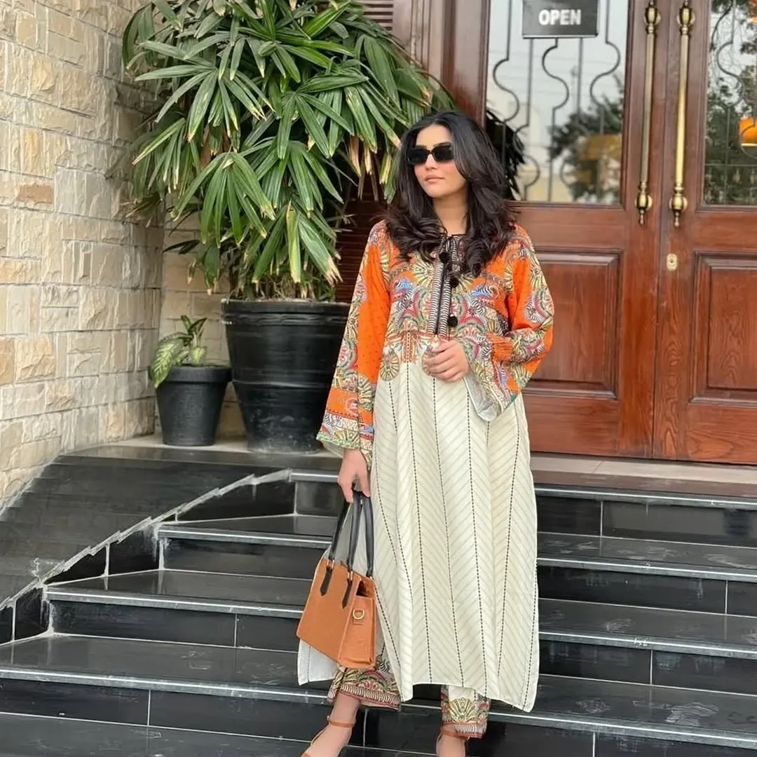 Hira Co Ord Set Digital Printed 2pc - Eid Collection - Tyba Clothing 
