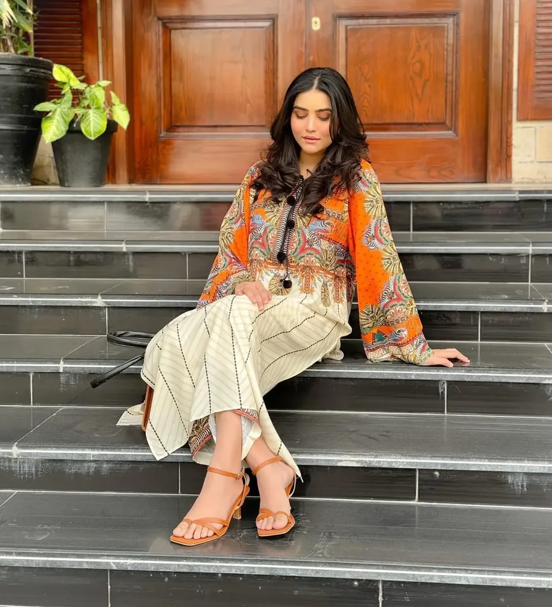Hira Co Ord Set Digital Printed 2pc - Eid Collection - Tyba Clothing 