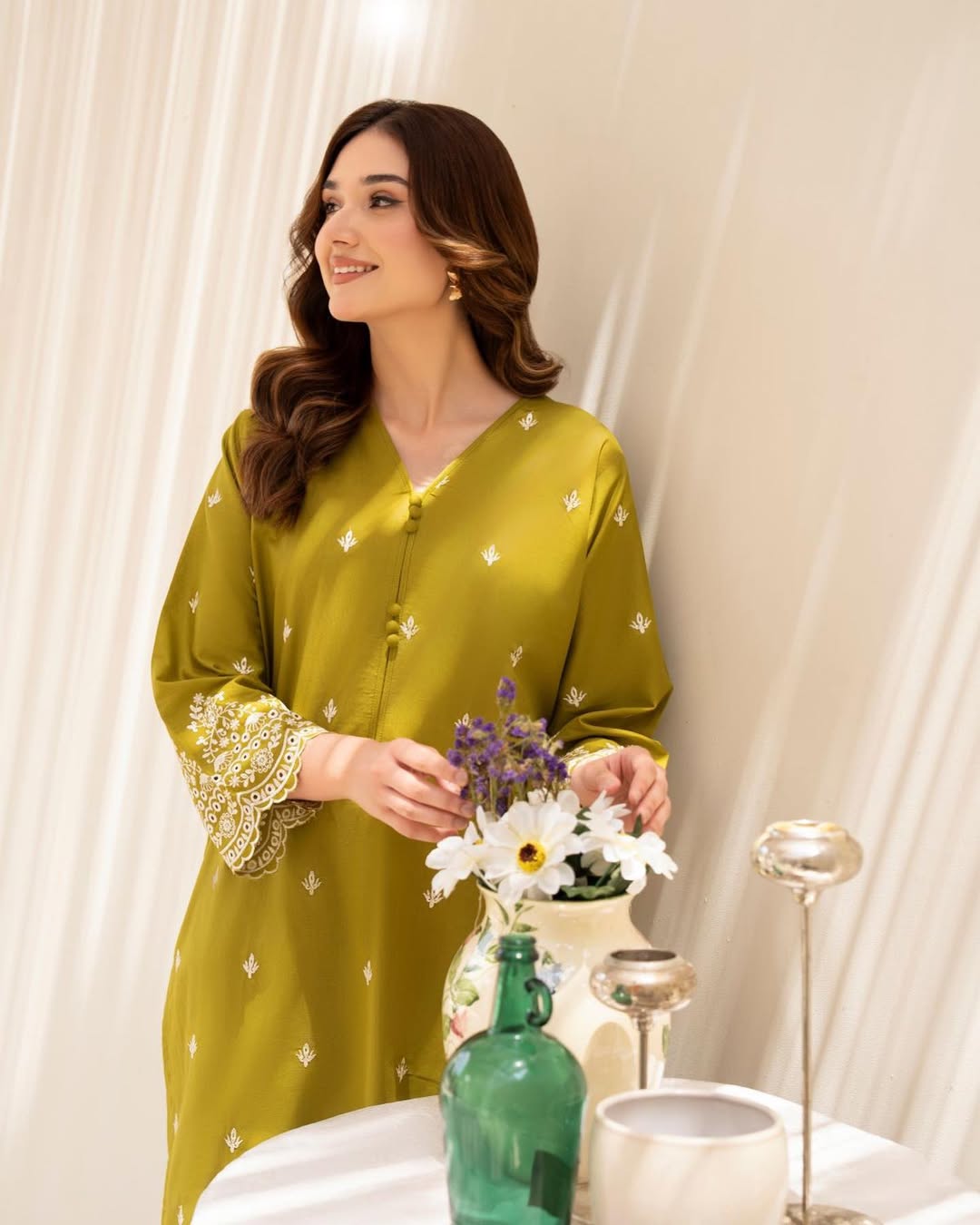 Ruby blush - Lawn Embroidered Co Ord - Tyba Clothing 